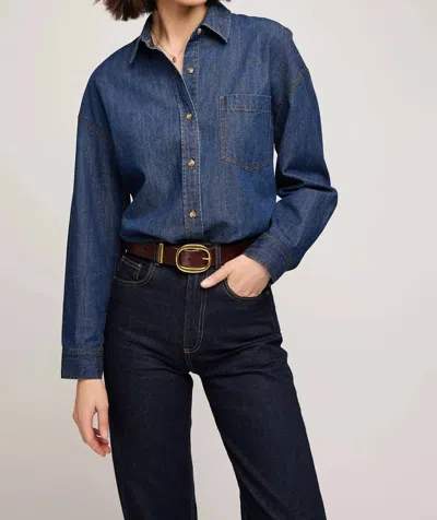 Gentle Fawn Whitney Denim Button Down Shirt In Dark Wash In Blue