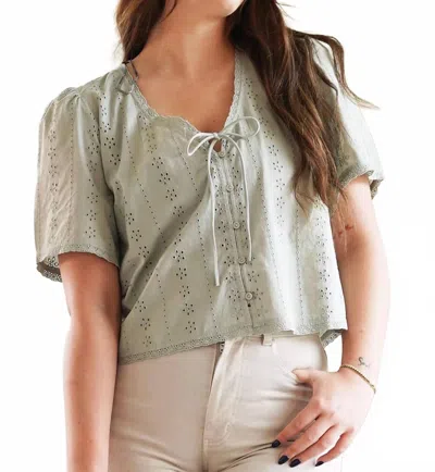 Gentle Fawn Women's Jessa Eyelet Blouse In Aloe In Gold