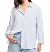 Gentle Fawn Portia Button Down Shirt In Sky Stripe In Blue
