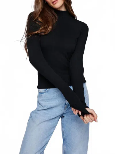 Gentle Fawn Wren Long Sleeve Mockneck Top In Black