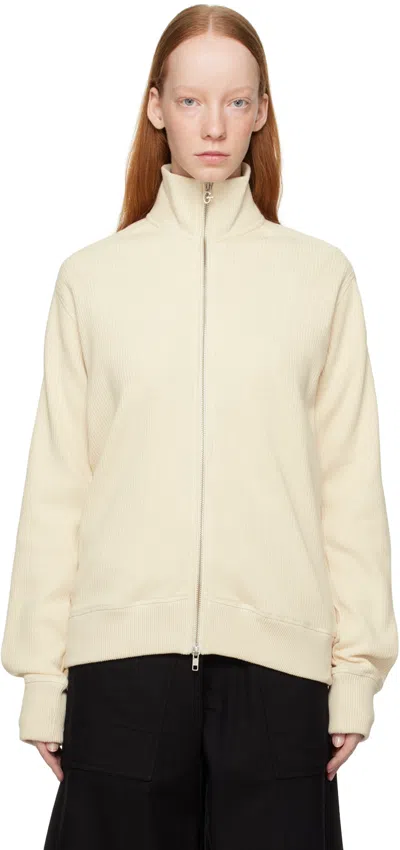 Gentle Fullness Beige Softly Zip Thru Cardigan In Ecru Canvas