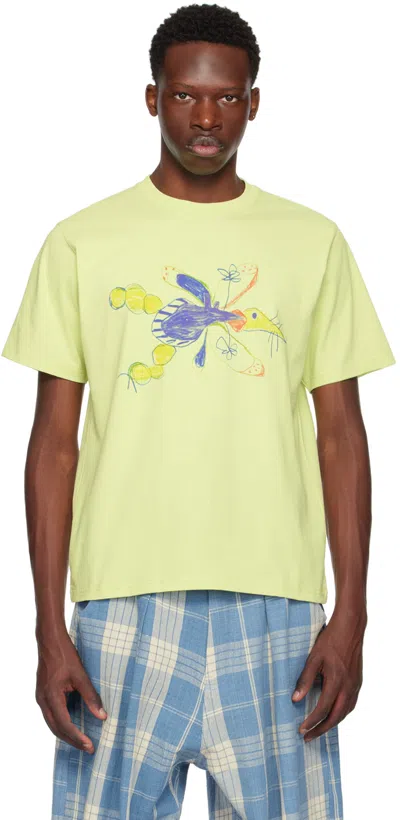 Gentle Fullness Green Crewneck T-shirt In Pistachio Dragonfly