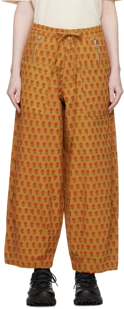 Gentle Fullness Yellow Found Trousers In Cinnamon1970s Print