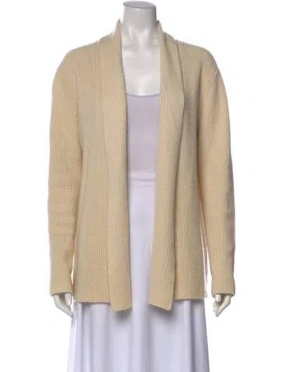 Pre-owned Gentle Herd Cashmere Open Front Sweater In Neutral
