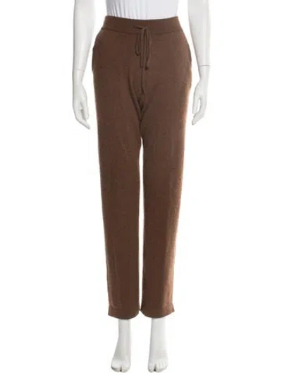Pre-owned Gentle Herd Cashmere Straight Leg Pants In Brown