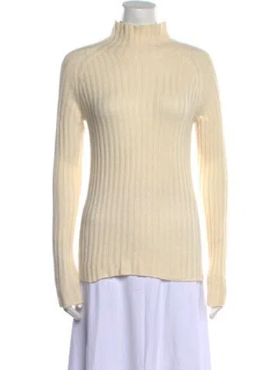 Pre-owned Gentle Herd Cashmere Turtleneck Sweater In Neutral