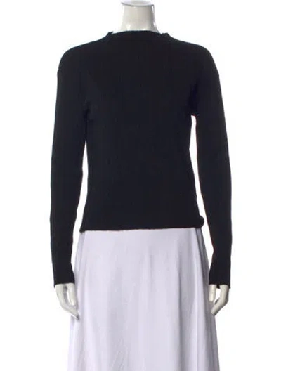 Pre-owned Gentle Herd Wool Crew Neck Sweater In Black