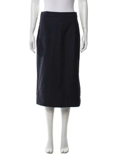 Pre-owned Gentle Herd Wool Knee-length Skirt In Blue