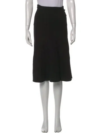 Pre-owned Gentle Herd Wool Midi Length Skirt In Black