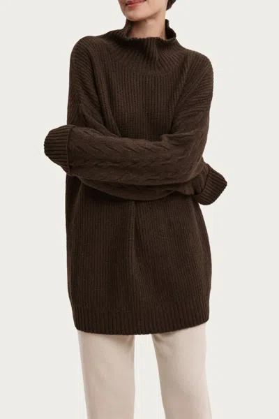 Gentle Herd Yak Wool Turtleneck Sweater In Coffee In Black