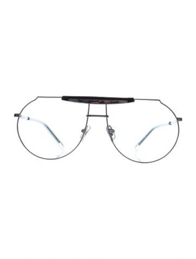 Pre-owned Gentle Monster Aviator Clear Sunglasses In Metallic/silver
