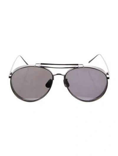Pre-owned Gentle Monster Big Bully Aviator Sunglasses In Silver
