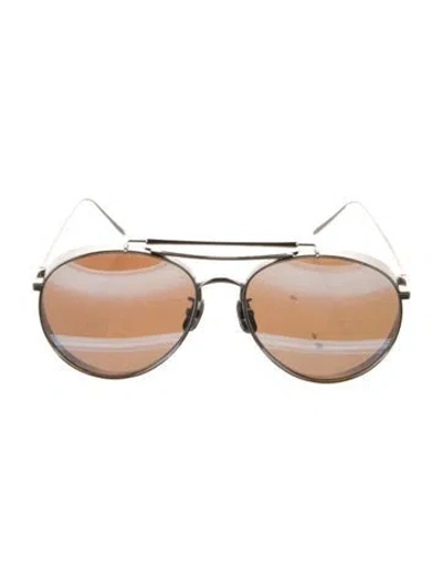 Pre-owned Gentle Monster Big Bullys Aviator Sunglasses In Silver