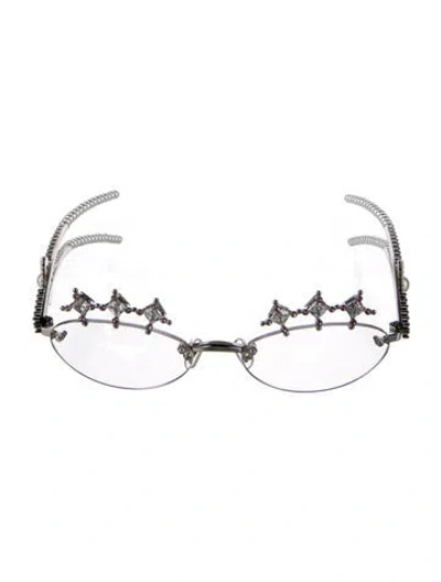 Pre-owned Gentle Monster 'briolette' Round Sunglasses In Silver