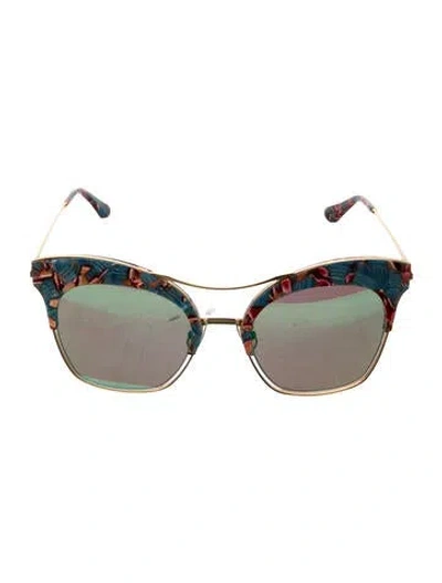 Pre-owned Gentle Monster Cat-eye Mirrored Sunglasses In Blue