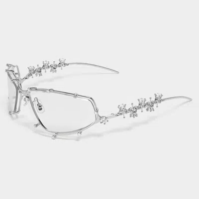 Pre-owned Gentle Monster Genuine  X D'heygere Tiara 02 Silver Eyewear Sunglasses / Korea In Clear