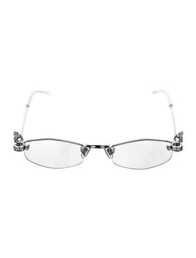 Pre-owned Gentle Monster Glitz Heart Eyeglasses In Metallic/silver