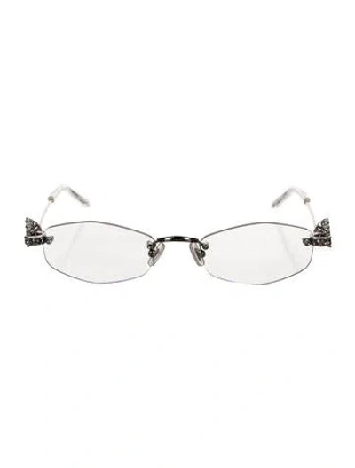 Pre-owned Gentle Monster Glitz Narrow Eyeglasses In Metallic/silver