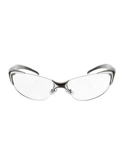 Pre-owned Gentle Monster Hypnosis Narrow Eyeglasses In Silver