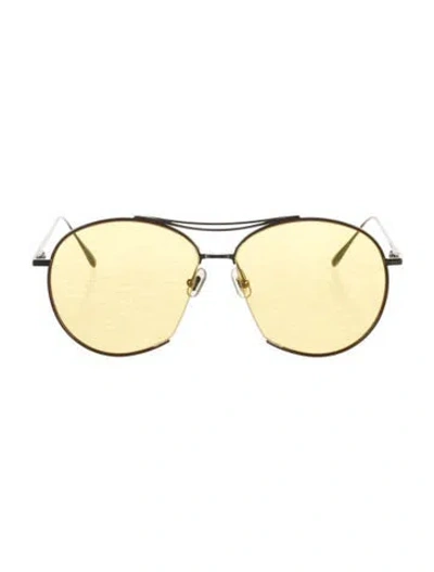 Pre-owned Gentle Monster Jumping Jack Aviator Sunglasses In Silver/yellow
