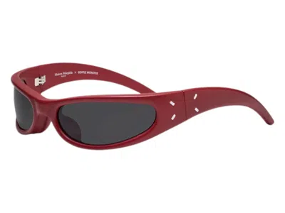 Pre-owned Gentle Monster Maison Margiela Sunglasses In Red Gray (mm203 Leather Lr1)