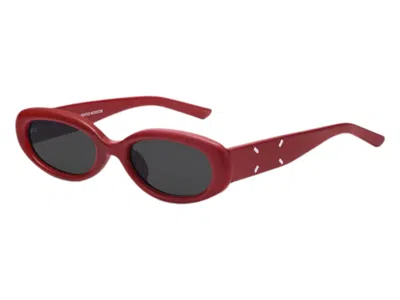 Pre-owned Gentle Monster Maison Margiela Sunglasses In Red Gray (mm206 Leather Lr1)