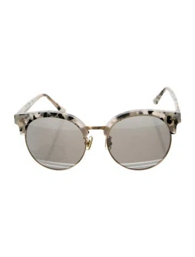 Pre-owned Gentle Monster Moon Cut Wayfarer Sunglasses In White