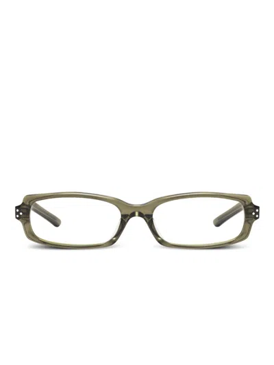 Gentle Monster Slyk Kc1 Rectangle-frame Glasses In Green