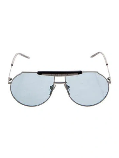Pre-owned Gentle Monster Tomboe Aviator Sunglasses In Clear/silver