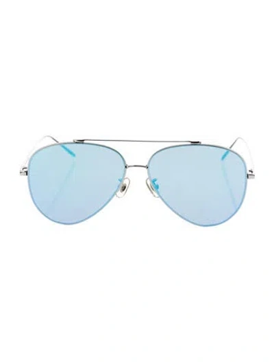 Pre-owned Gentle Monster Tracer Aviator Sunglasses In Silver