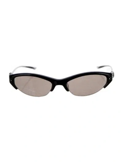 Pre-owned Gentle Monster Tweed Cat-eye Sunglasses In Black