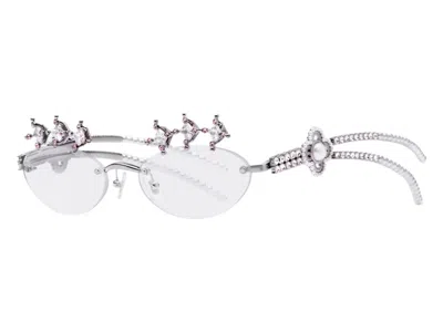 Pre-owned Gentle Monster Women's  Briolette 02 Sunglasses In Silver/clear In Multi