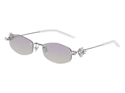 Pre-owned Gentle Monster Women's  Glitz 02(vyg) Sunglasses In Silver/violet In Multi