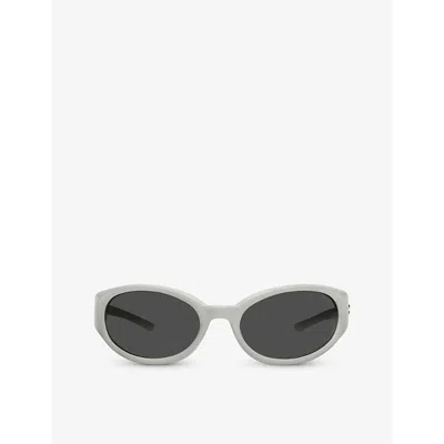 Gentle Monster Womens Young G12 Oval-frame Acetate Sunglasses In Gray