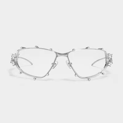Pre-owned Gentle Monster X D'heygere Tiara 02 Silver / Fedex In Clear
