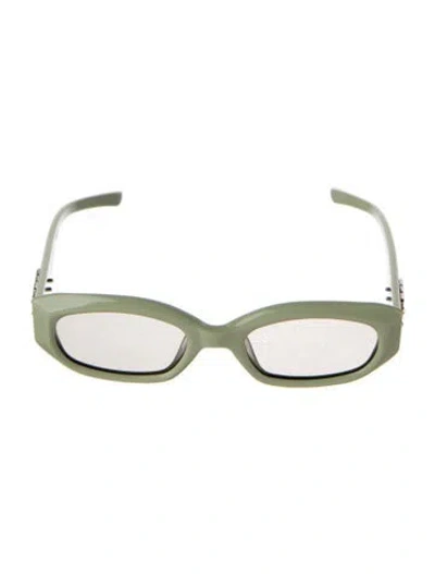 Pre-owned Gentle Monster X Jennie Wispy Narrow Sunglasses In Green/silver