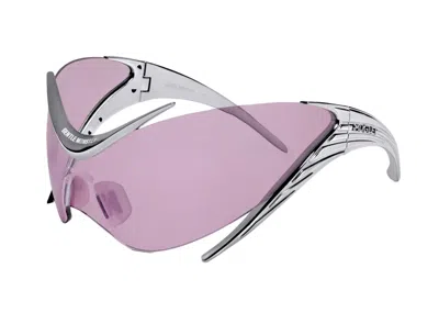 Pre-owned Gentle Monster X Mugler Spiral Sunglasses In Chrome Silver/violet (01 Cs1)
