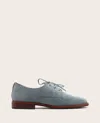 Gentle Souls Women's Aronson Almond Toe Suede Lace-up Oxford Shoes In Blue