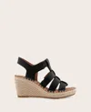 Gentle Souls - Capelin Leather Espadrille Wedge In Black Leather