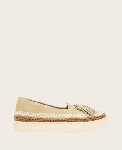Gentle Souls - Citrus Tassel Suede Platform Slip On In Stone Suede