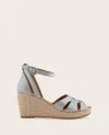 Gentle Souls - Coolie Metallic Espadrille Wedge In Silver Leather