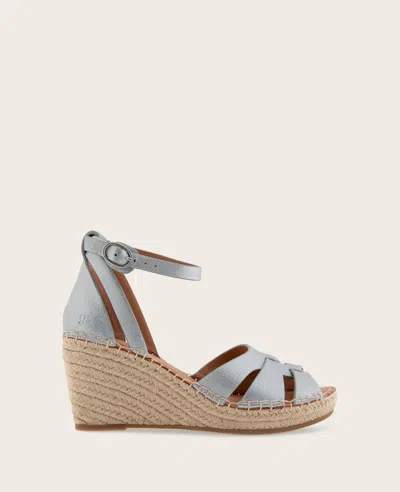 Gentle Souls - Coolie Metallic Espadrille Wedge In Silver Leather