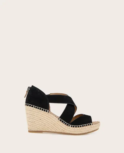 Gentle Souls - Corinne Nubuck Espadrille Wedge In Black Nubuck