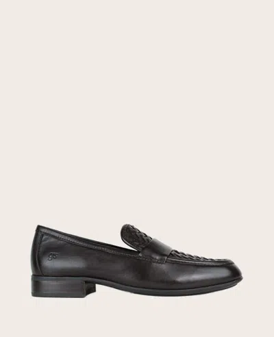 Gentle Souls - Crew Woven Leather Loafer In Chocolate Leather