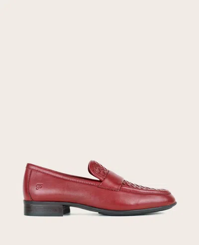 Gentle Souls - Crew Woven Leather Loafer In Rio Red Leather