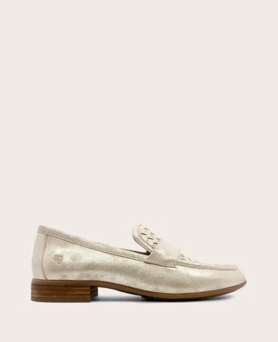 Gentle Souls - Crew Woven Metallic Loafer In Gold Leather