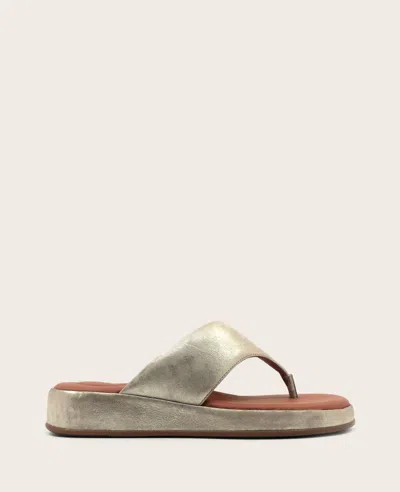 Gentle Souls - Daya Metallic Thong Sandal In White