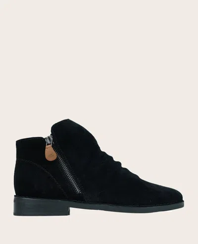 Gentle Souls - Emma Suede Double Zip Bootie In Black Suede