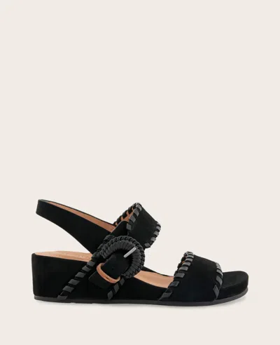 Gentle Souls Gayle Slingback Wedge Sandal In Black