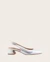 Gentle Souls - Georgia Metallic Slingback Heel In Silver Leather